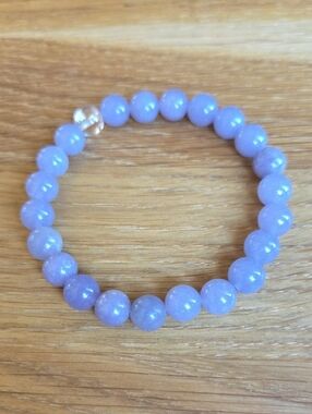 Purple Lepidolite Beaded Stretch Bracelet - Hand Crafted